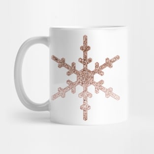 Sparkling rose gold glitter single snowflake Mug